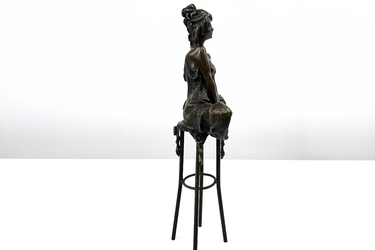 Bronze figure: woman on the stool
